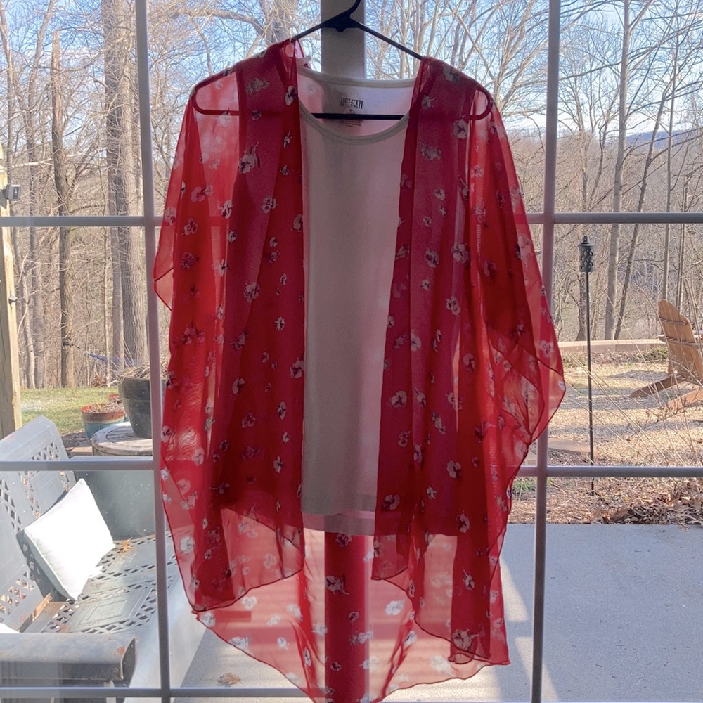 Red flowered kimono